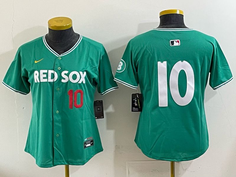 Youth 2025 Boston Red Sox 10 No Name Drak Green Joint Name Nike MLB Jersey 02